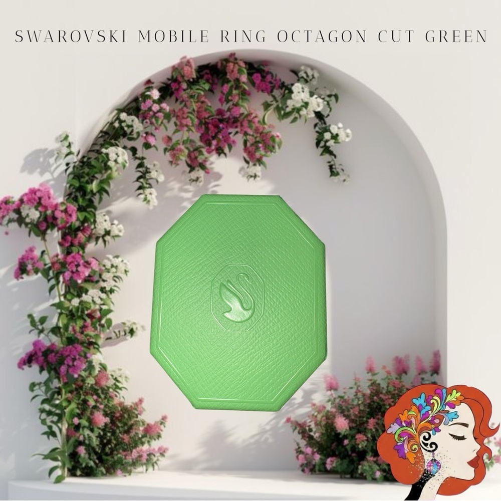 Host Pick Swarovski Green Octagon Mobile Ring - Picture 2 of 9